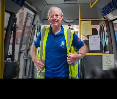 Community Bus Scheme. Volunteer Driver.  Image copyright : Simon Camper Photographer.